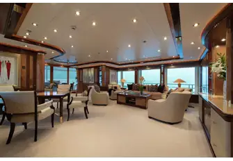 Looking aft in the main deck lounge