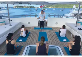 Ameliates, with the yacht's personal trainer Amelia, is a great way to start the day