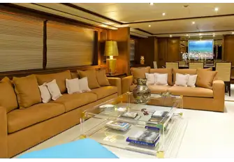 The main saloon with formal dining forward