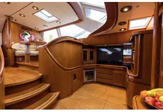 The port side of the lower saloon