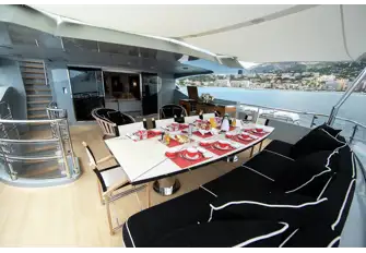 THE SHADOW - Outside dining on the upper deck aft