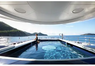 With a large pool for laps or to relax