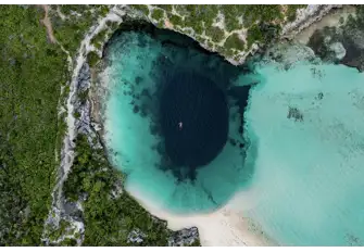 The 202m-deep Dean's Blue Hole is reputed to be the world's deepest