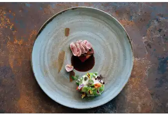 Le Blue Bay - Plated to look as though it is served on a seabed