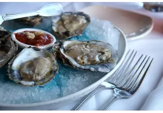 Freshly shucked oysters are always on the menu