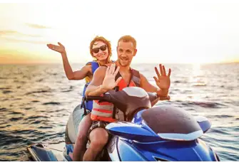 Look, no hands! Jetskis are ideal to explore shallow waters
