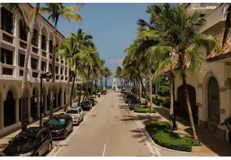 Worth Avenue, with its iconic clock tower, is home to many high-end brands