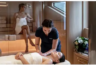 Sauna, steam room, plunge pools, massage, hair and beauty treatments, a superyacht spa can have it all