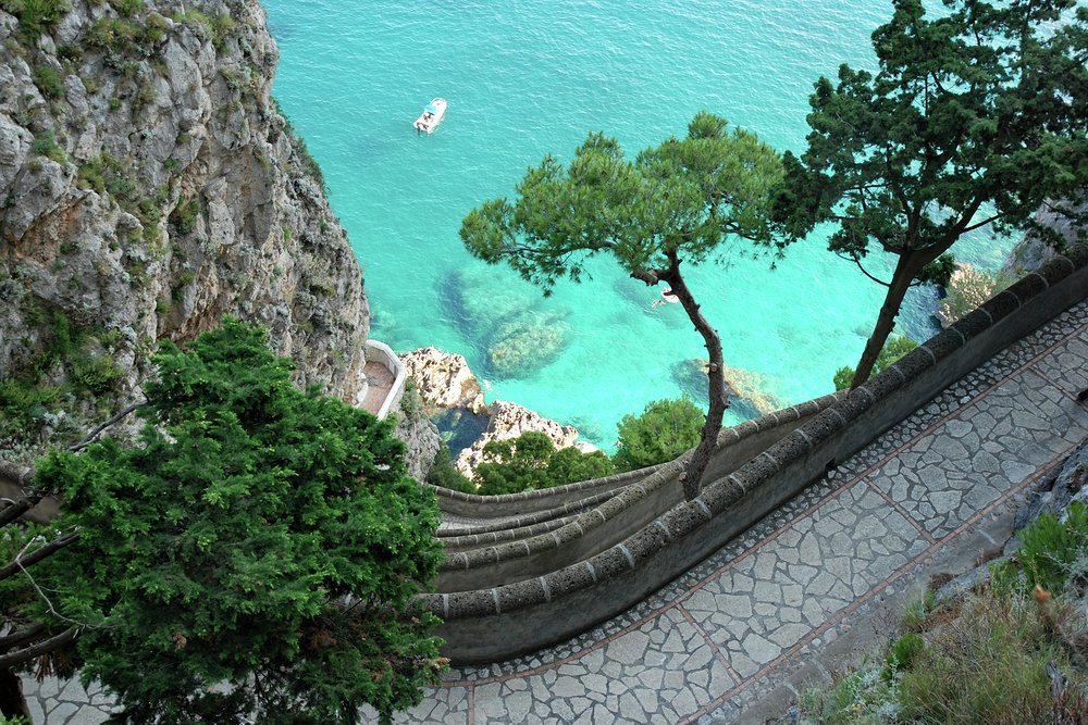 The view from Gardini di Augusto in Capri