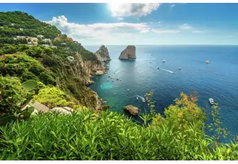 The trick is to walk to the other side of Capri and lunch with these uninterrupted views away from the tourist crowds