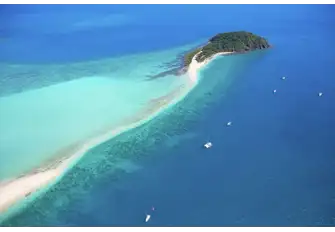 Remote Langford Island, which becomes cut off at high tide, is great for snorkelling with turtles