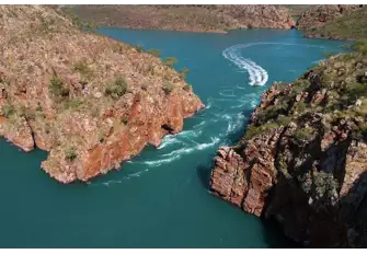 The Kimberleys is untouched by the passing millennia and home to natural phenomena like the Horizontal Falls
