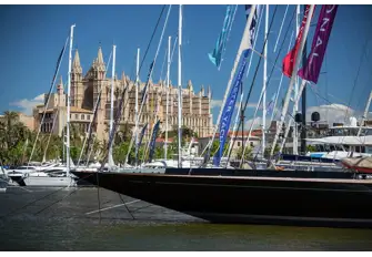 Superyachts abound in Palma's marinas overlooked by Mallorca's magnificent cathedral