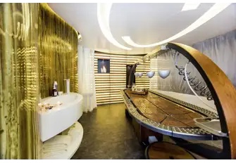 Among a host of guest-pleasing features is a fully-equipped spa with two therapists as well as a personal trainer