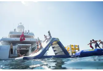 As well as a host of core-crunching watertoys, TITANIA has a full waterpark for fun workouts