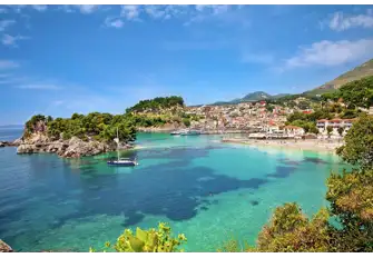 The castle overlooks Parga harbour