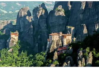 Monasteries perch on these rock formations