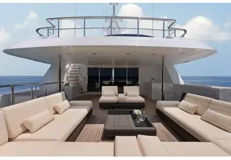 SUNONE - The large sun lounge on the bridge deck aft