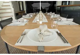 or a more relaxed meal on the aft deck...