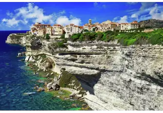 The fortified cliff top citadel of Bonifacio, complete with bustling marina, on the southern tip of Corsica