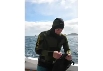 'Spearos' dive for the crews' dinner