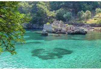 It is believed that Marc Antony built this bathing house, near Göcek, for Cleopatra and that she bathed here