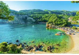 Scenes like this in Paleokastritsa, Corfu, testify to the abundant charm of the Greek Islands