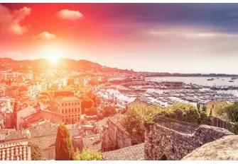 Breathtaking views of the sunset over the Esterel hills that back the town