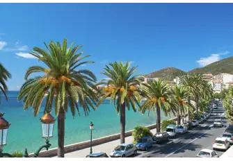 Palms and promenades overlooking the Gulf of Ajaccio