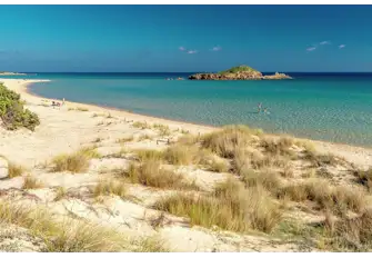 The dream beach that is Su Giudeu in Chia, right on the south coast