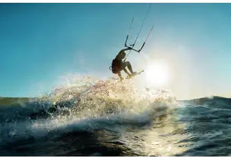 When the wind blows, the kitesurfers come out to play