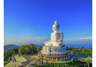 Phuket's Big Buddha commands spectacular views east towards the Cape Panwa peninsula