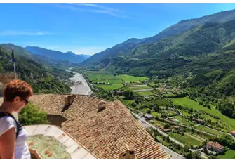 From the village of Entrevaux, you can see the Var River wind down the valley towards the Mediterranean