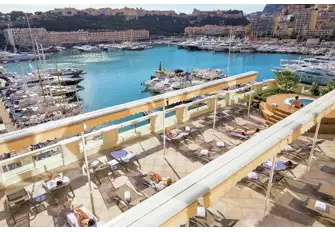 The view across the harbour from the Thermes Marins de Monte-Carlo