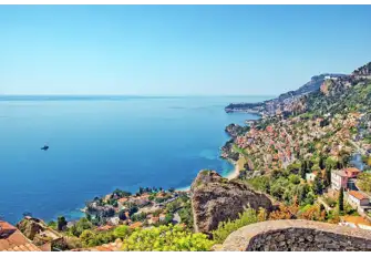 Looking south west along the coast to Beausoleil and Monaco from the medieval castle atop Roquebrune-Cap-Martin