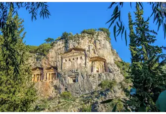 The Temple Tombs of Kaunos, near Dalyan, date back to the 4th century BC