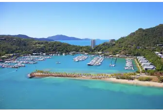 The marina at Hamilton Island in the Whitsundays is home to the fleet taking part in the eponymous race week