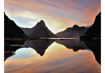 At the southern end of South Island is Te Anau (Fiordland National Park), home to some arresting landscapes, like Piopiotahi (Milford Sound), seen here