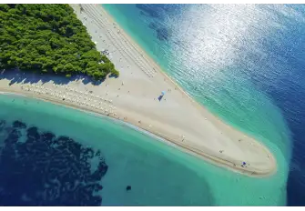 Croatia's most famous beach, Zlatni Rat, near Bol on the island of Brač&nbsp;