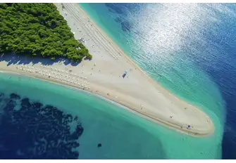 Beautiful Zlatni Rat is the southernmost tip on the island of Brač