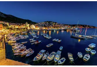 The harbour is the beating heart of Hvar day and night