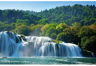 The famous falls at Krka National Park, one of a series of seven in the park