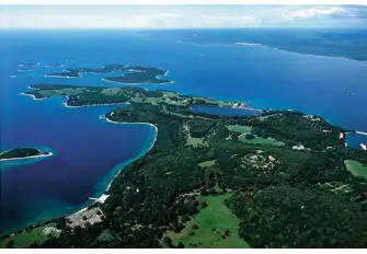 Looking northwest along the coast, across Brijuni, you get an idea of what a paradise of bays, islands and inlets Croatia offers