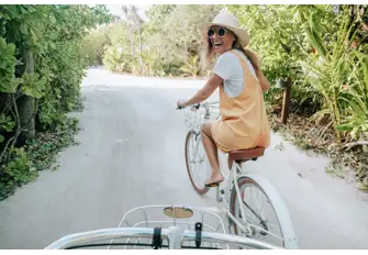 Bikes are a great way to explore ashore in the Maldives