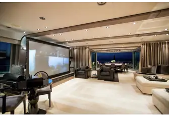 Enjoy sports and the latest movies in the sky lounge cinema