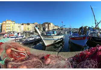 Traditional Cote d'Azur pointu fishing boats