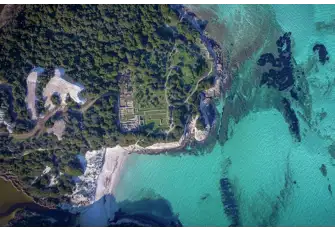 Petit Sperone Beach next to the ruins of a Roman villa