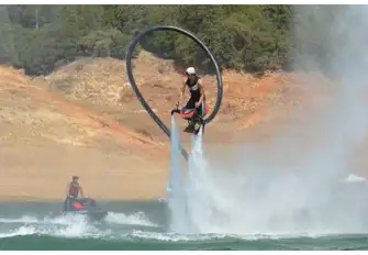 Fly 9.1m (30ft) in the air at up to 40kph (25mph) doing backflips and barrel rolls or dive up to 3m (10ft) underwater