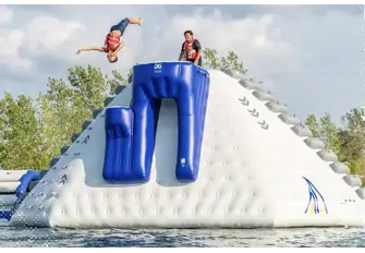 The Thor by Aquaglide is slide, diving platform, obstacle course - and great fun!