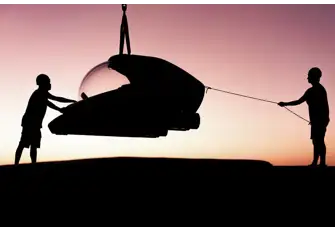 Its light weight, just 2,500kg (5,510lb), means most deck cranes can launch it